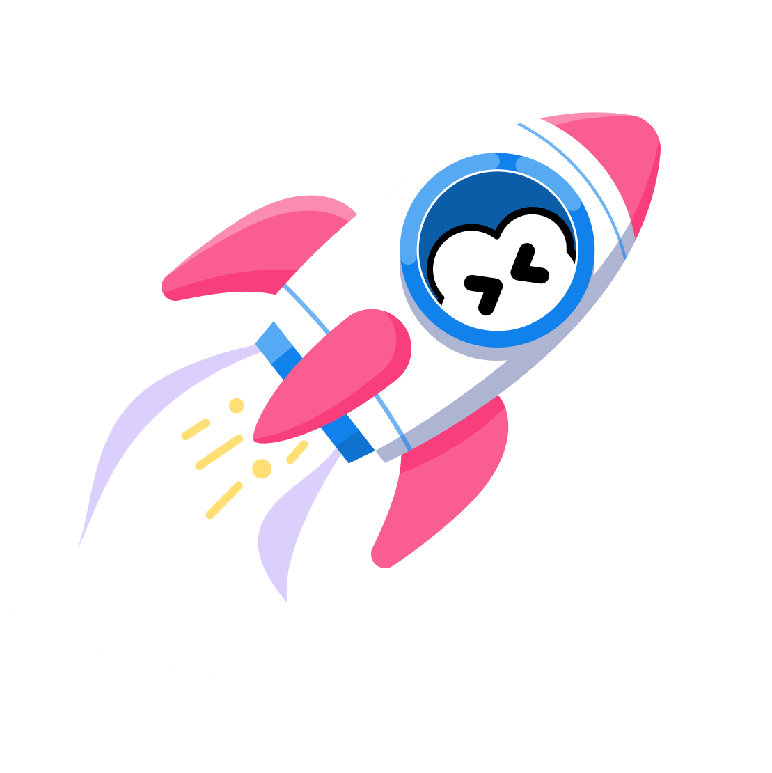 Daily Friend Rocket Icon White Trail